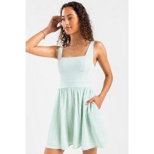 Francesca's Sandy Flare Mini Dress in Mint Green